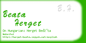 beata herget business card